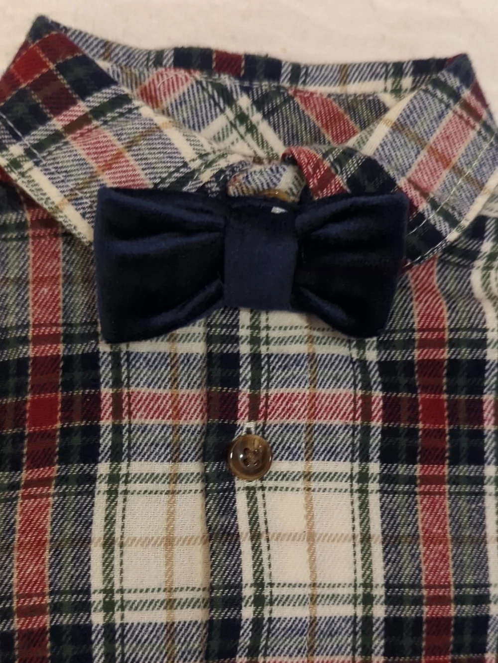Tommy Bahama Velvet Blazer & Plaid Button Down Bow Tie Shirt Set​ 12 Months